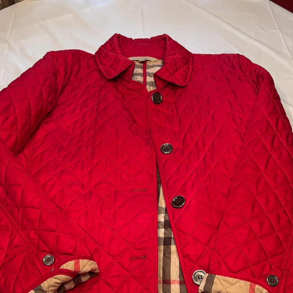 Burberry Red Quilted Jacket